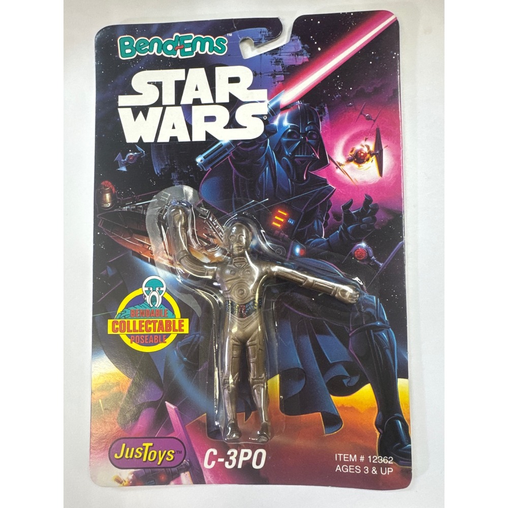 Vintage Star Wars BendEms C3PO Action Figure Just Toys 1993 Collectible Poseable